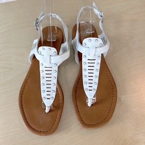 Franco Sarto White Leather Sarita Sandals Size 7